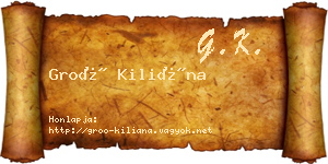 Groó Kiliána névjegykártya